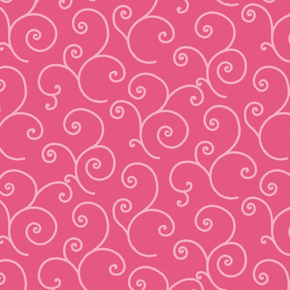 Kimberbell Basics - Scroll Pink Fabric Yardage