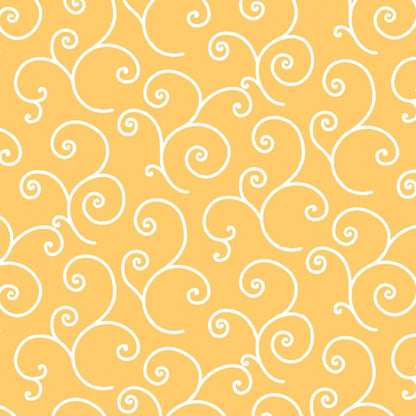 Kimberbell Basics - Scroll Yellow Fabric Yardage