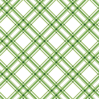 Kimberbell Basics - Diagonal Plaid Green Fabric Yardage