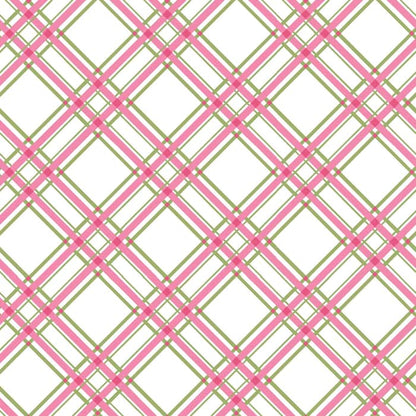 Kimberbell Basics - Diagonal Plaid Pink Fabric Yardage