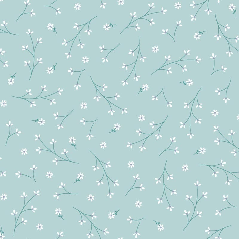 Kimberbell Basics Pretty Petals Aqua Fabric Yardage