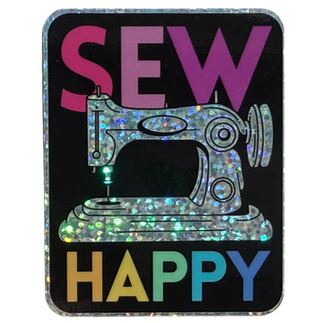 Sew Happy Sticker - image 1 - quilting supply from Quilted Joy