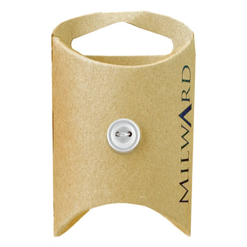 Milward Green Carded White 10mm (16L) Polyester 2-Hole Collar Button