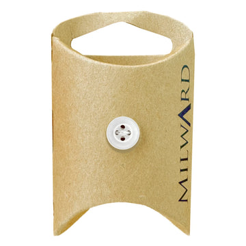Milward Green Carded White 10mm (16L) Polyester 4-Hole Collar Button
