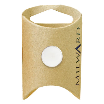 Milward Green Carded  White 15mm (24L) ABS Shank Gold Rim Flat Button