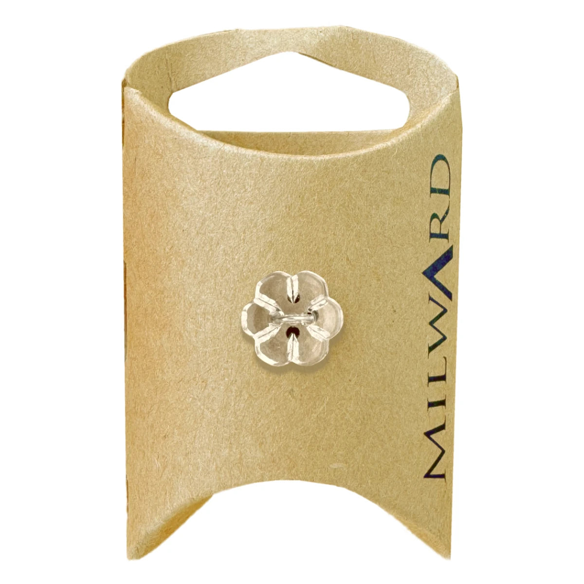 Milward Green Carded White 13mm (20L) Nylon 2-Hole Flower Button