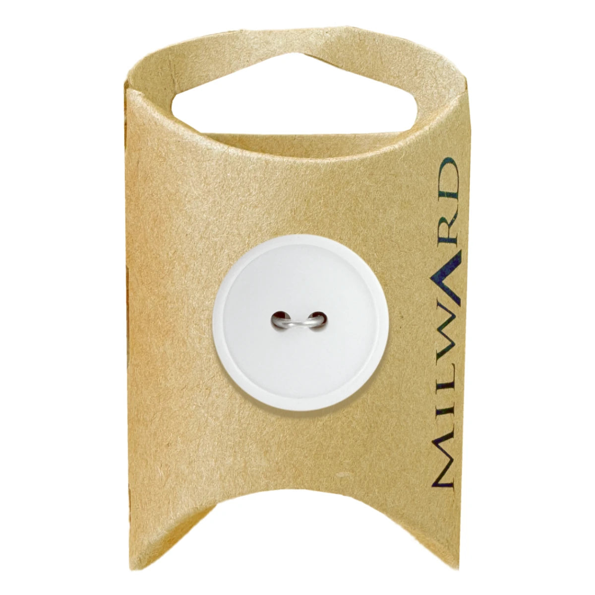 Milward Green Carded White 20mm (32L) Nylon 2-Hole Basic Button