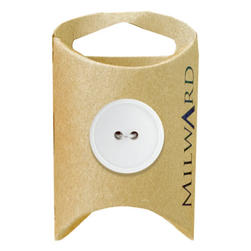 Milward Green Carded White 20mm (32L) Nylon 2-Hole Basic Button