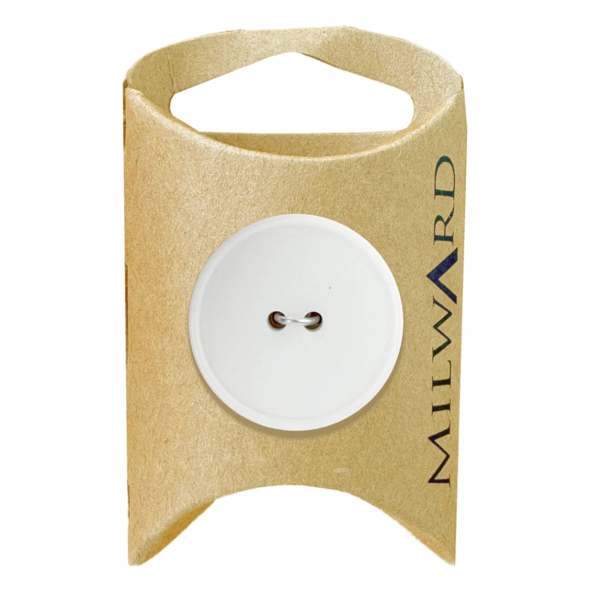 Milward Green Carded White 27mm (44L) Nylon 2-Hole Basic Button