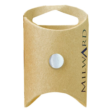 Milward Green Carded White 10mm (16L) Nylon Shank Satin Covered Button
