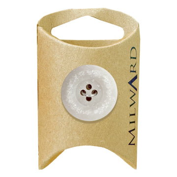 Milward Green Carded Light Grey 23mm (36L) Polyester 4-Hole Distressed Button