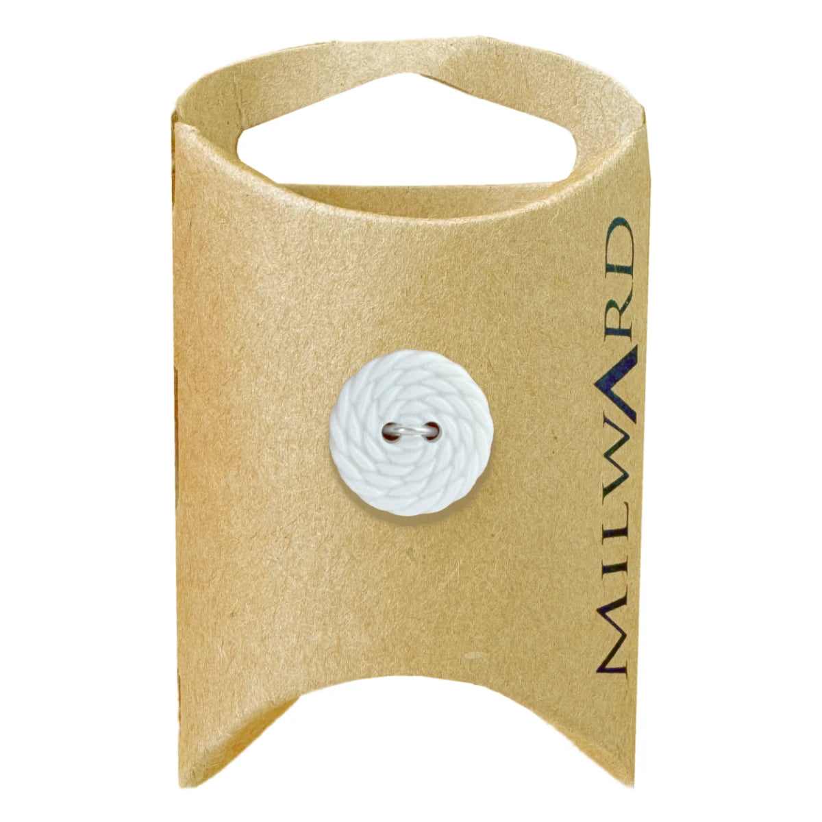 Milward Green Carded White 15mm (24L) Nylon 2-Hole Rope Button