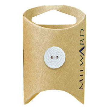 Milward Green Carded White 15mm (24L) Nylon 2-Hole Rope Button