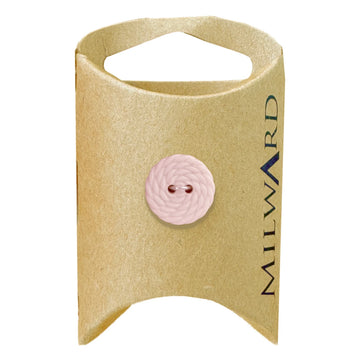 Milward Green Carded Pink 15mm (24L) Nylon 2-Hole Rope Button