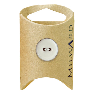 Milward Green Carded White 18mm (28L) Coconut with Epoxy 2-Hole Button