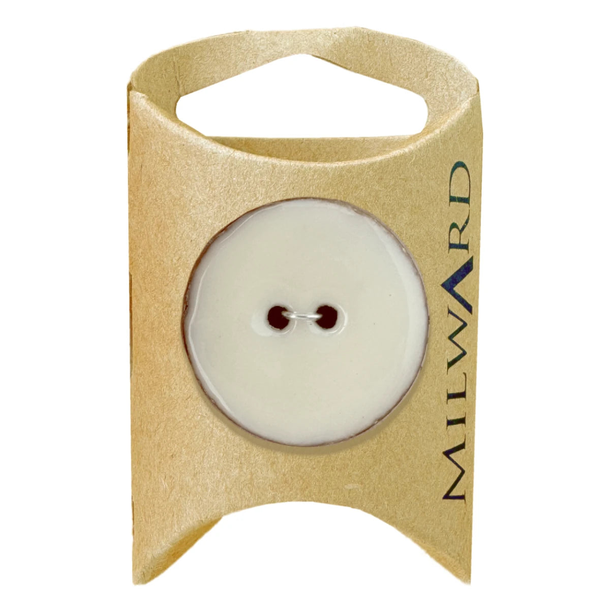 Milward Green Carded White 30mm (48L) Coconut with Epoxy 2-Hole Button