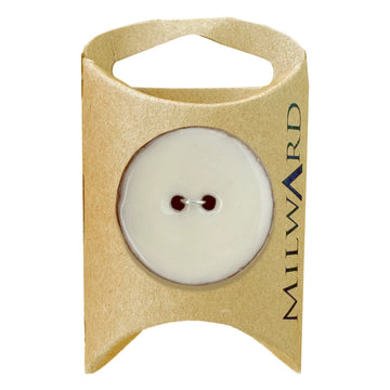Milward Green Carded White 30mm (48L) Coconut with Epoxy 2-Hole Button