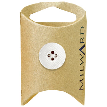 Milward Green Carded White 18mm (28L) Acrylic 4-Hole Laser Diagonal Button