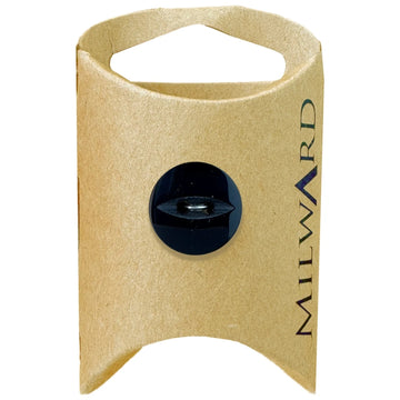 Milward Green Carded Black 16mm (26L) Polyester 2-Hole Fisheye Button