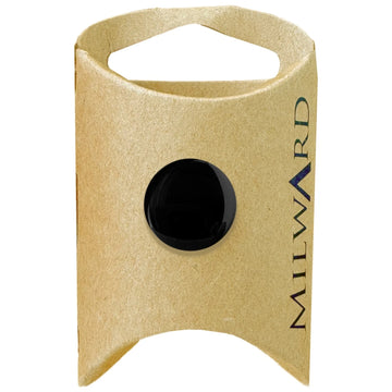 Milward Green Carded Black 16mm (26L) Polyester Flat Shank Button