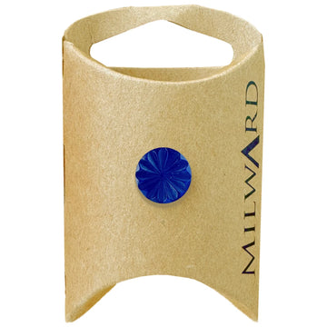 Milward Green Carded Navy 11mm (18L) Polyester Shank Flower Cut Button