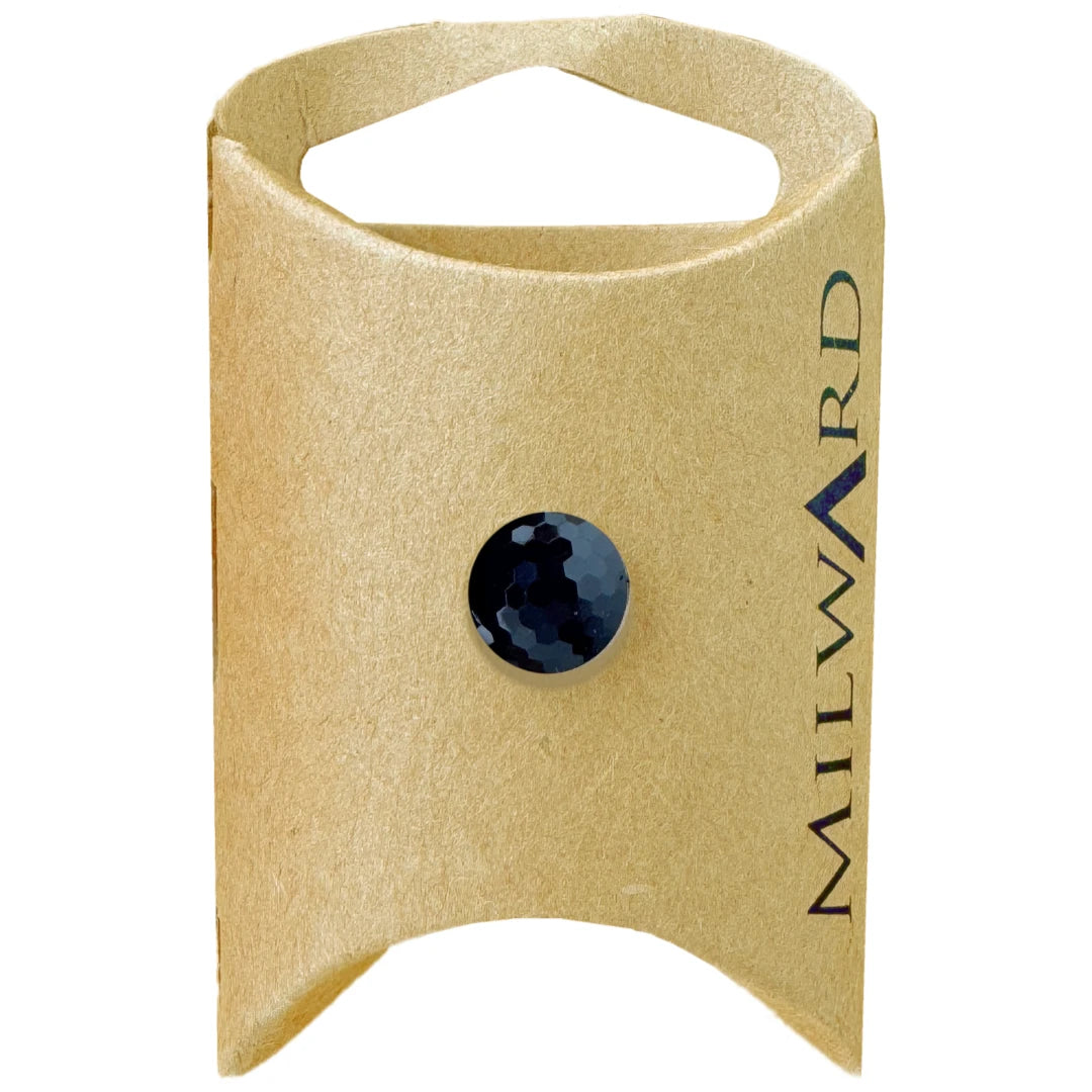 Milward Green Carded Black 11mm (18L) Nylon Shank Diamond Cut Button