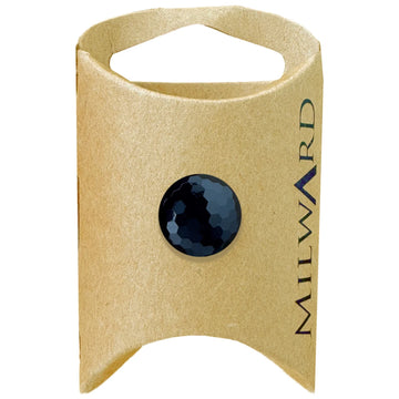Milward Green Carded Black 15mm (24L) Nylon Shank Diamond Cut Button