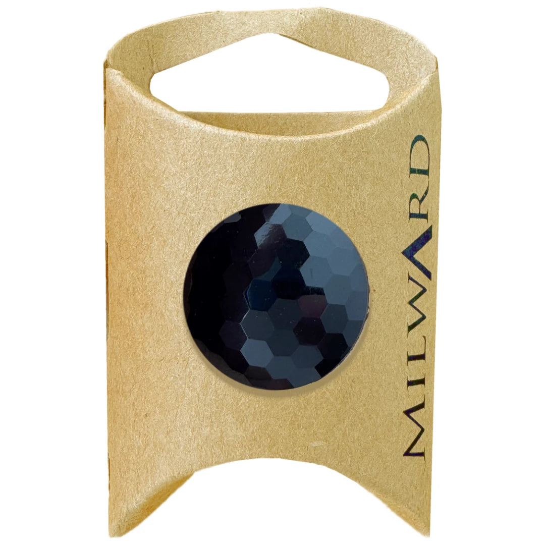Milward Green Carded Black 25mm (40L) Nylon Shank Diamond Cut Button