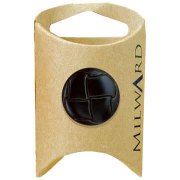Milward Green Carded Black 23mm (36L) ABS Shank Faux Leather Button