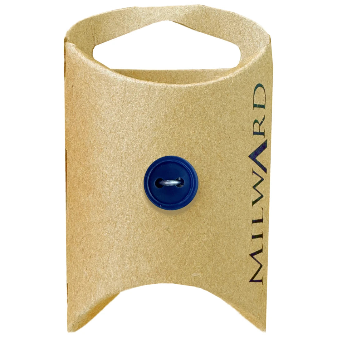 Milward Green Carded Navy 11mm (18L) Nylon 2-Hole Basic Button