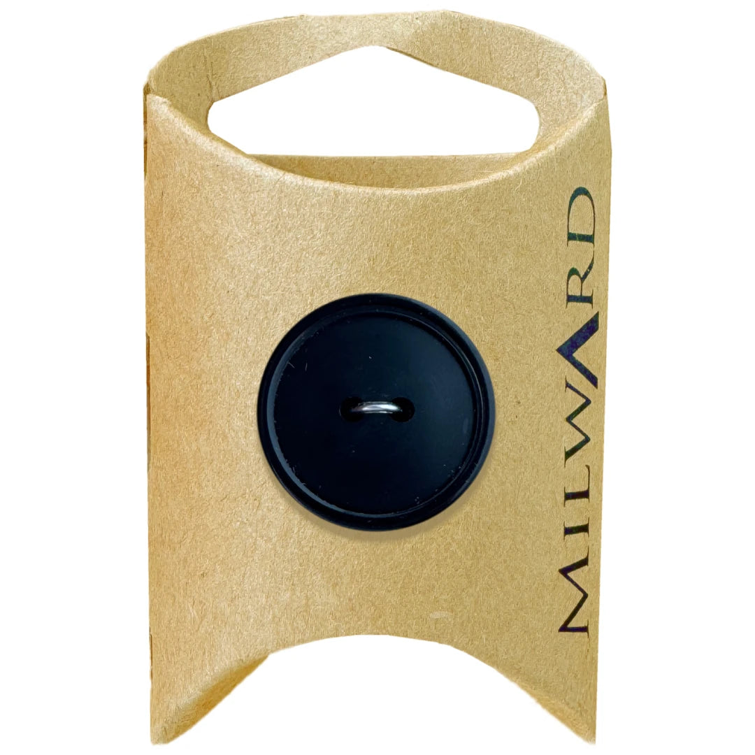 Milward Green Carded Black 23mm (36L) Nylon 2-Hole Basic Button