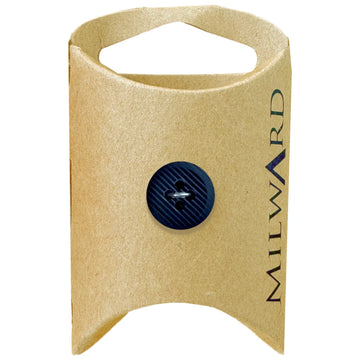 Milward Green Carded Black 14mm (22L) Nylon 4-Hole Striped Button
