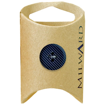 Milward Green Carded Black 19mm (30L) Nylon 4-Hole Striped Button
