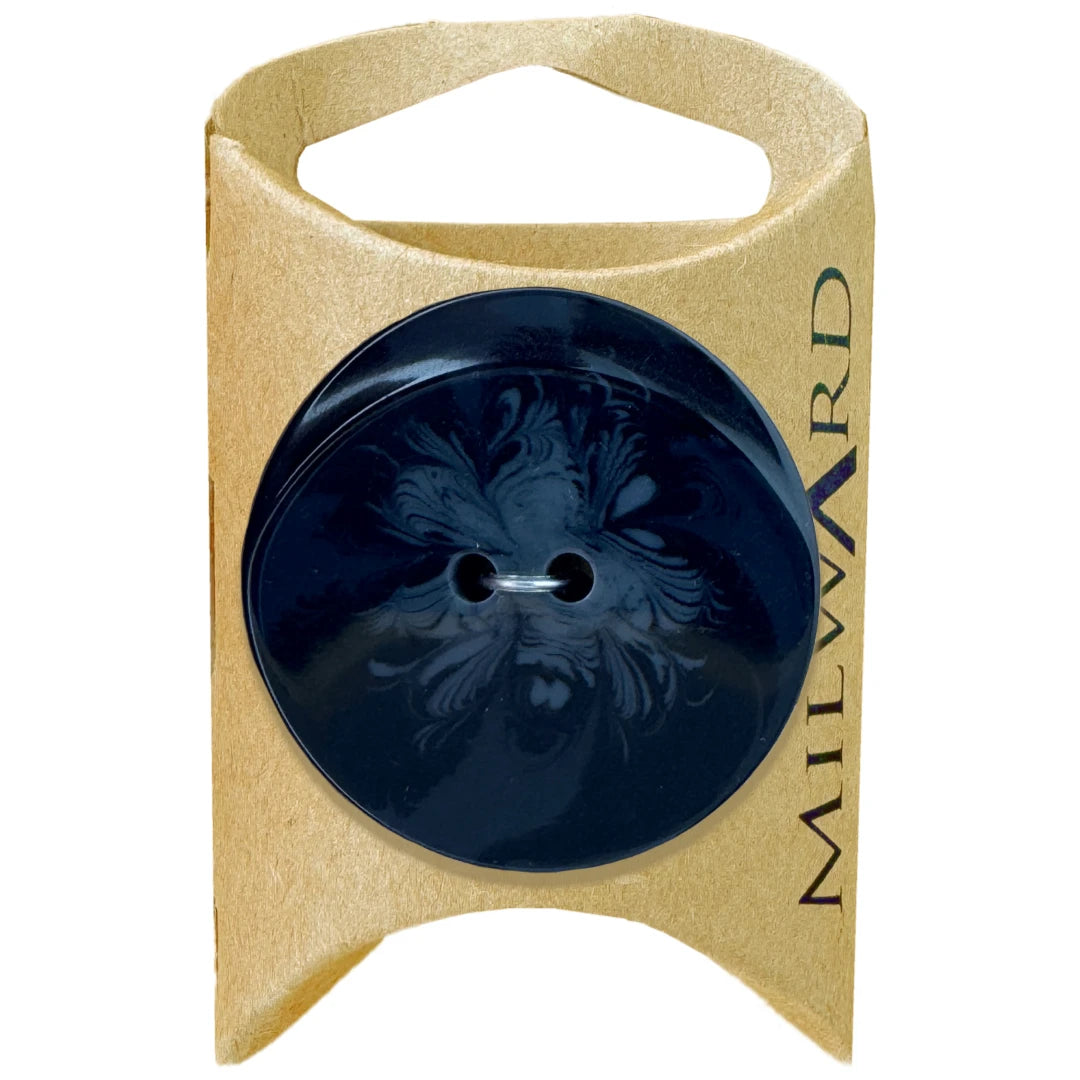 Milward Green Carded Black 38mm (60L) Nylon 2-Hole Coat Button
