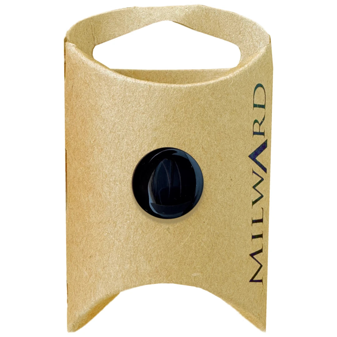 Milward Green Carded Black 15mm (24L) Nylon Shank Radial Button