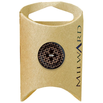 Milward Green Carded Black 18mm (28L) Acrylic 4-Hole Weave Pattern Button