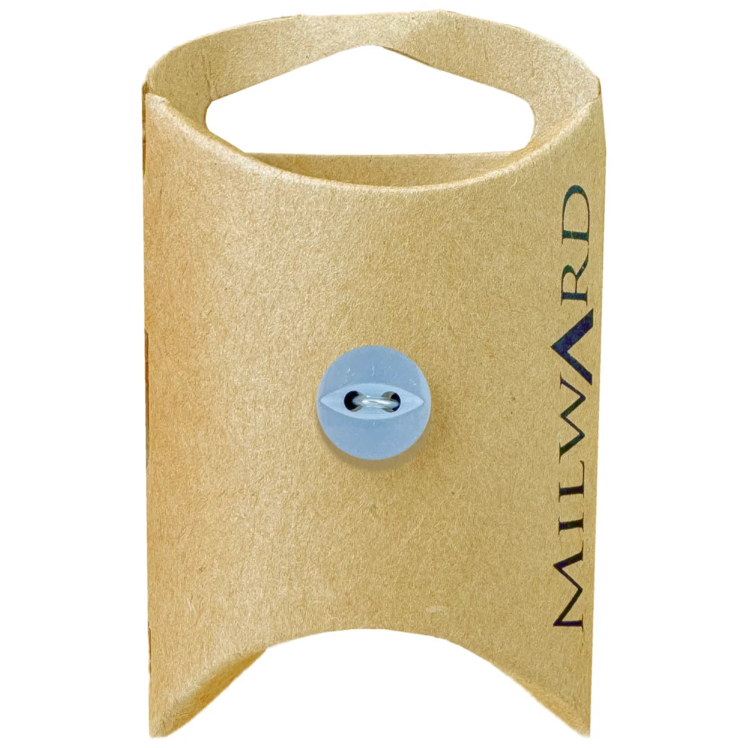 Milward Green Carded Sky Blue 11mm (18L) Polyester 2-Hole Fisheye Button