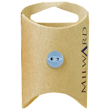 Milward Green Carded Sky Blue 11mm (18L) Polyester 2-Hole Fisheye Button