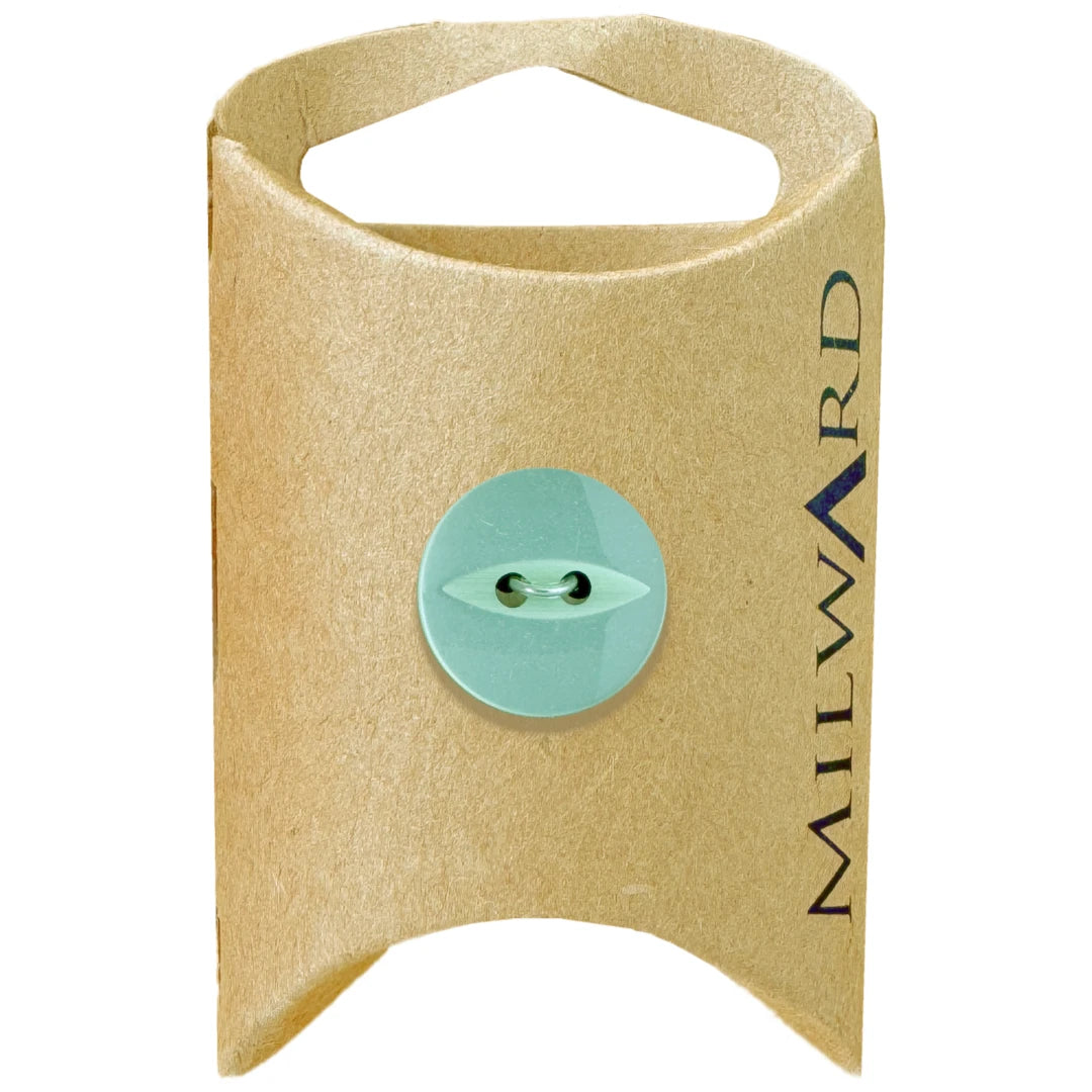 Milward Green Carded Lime Green 16mm (26L) Polyester 2-Hole Fisheye Button