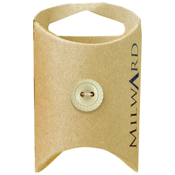 Milward Green Carded Yellow 14mm (22L) Polyester 2-Hole Rope Edge Button