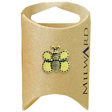 Milward Green Carded Yellow 19mm (30L) Nylon Shank Bumblebee Button