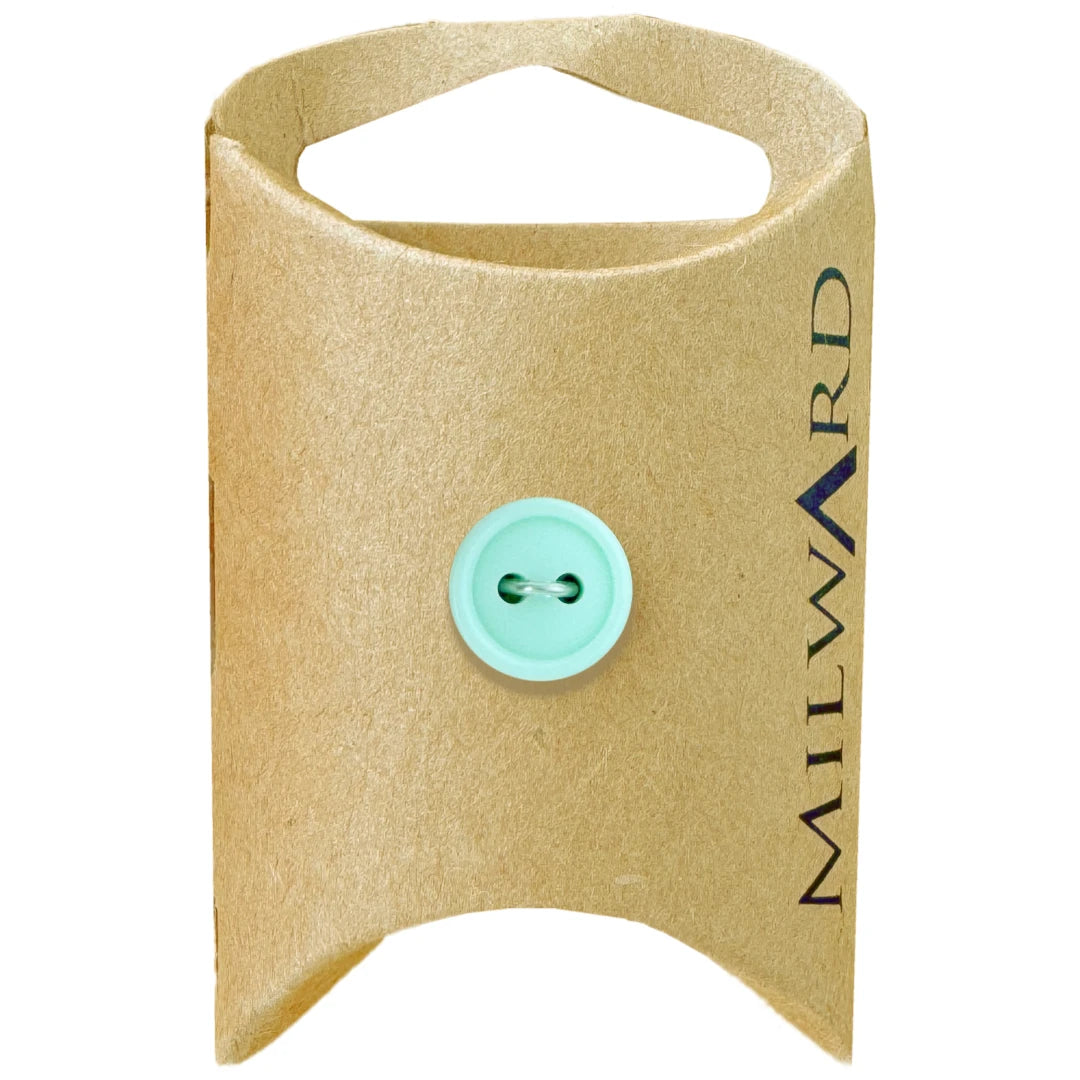 Milward Green Carded Pale Green 11mm (18L) Nylon 2-Hole Basic Button