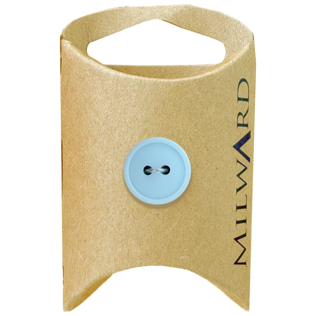 Milward Green Carded Baby Blue 15mm (24L) Nylon 2-Hole Basic Button
