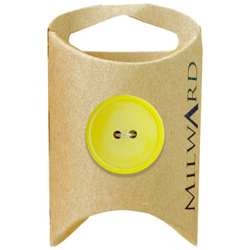 Milward Green Carded Yellow 23mm (36L) Nylon 2-Hole Basic Button
