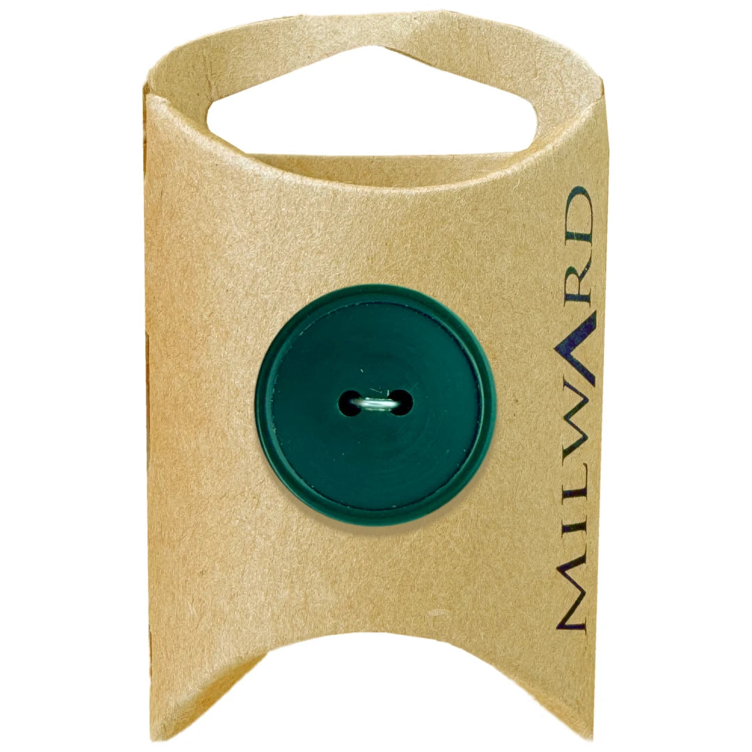 Milward Green Carded Dark Green 23mm (36L) Nylon 2-Hole Basic Button