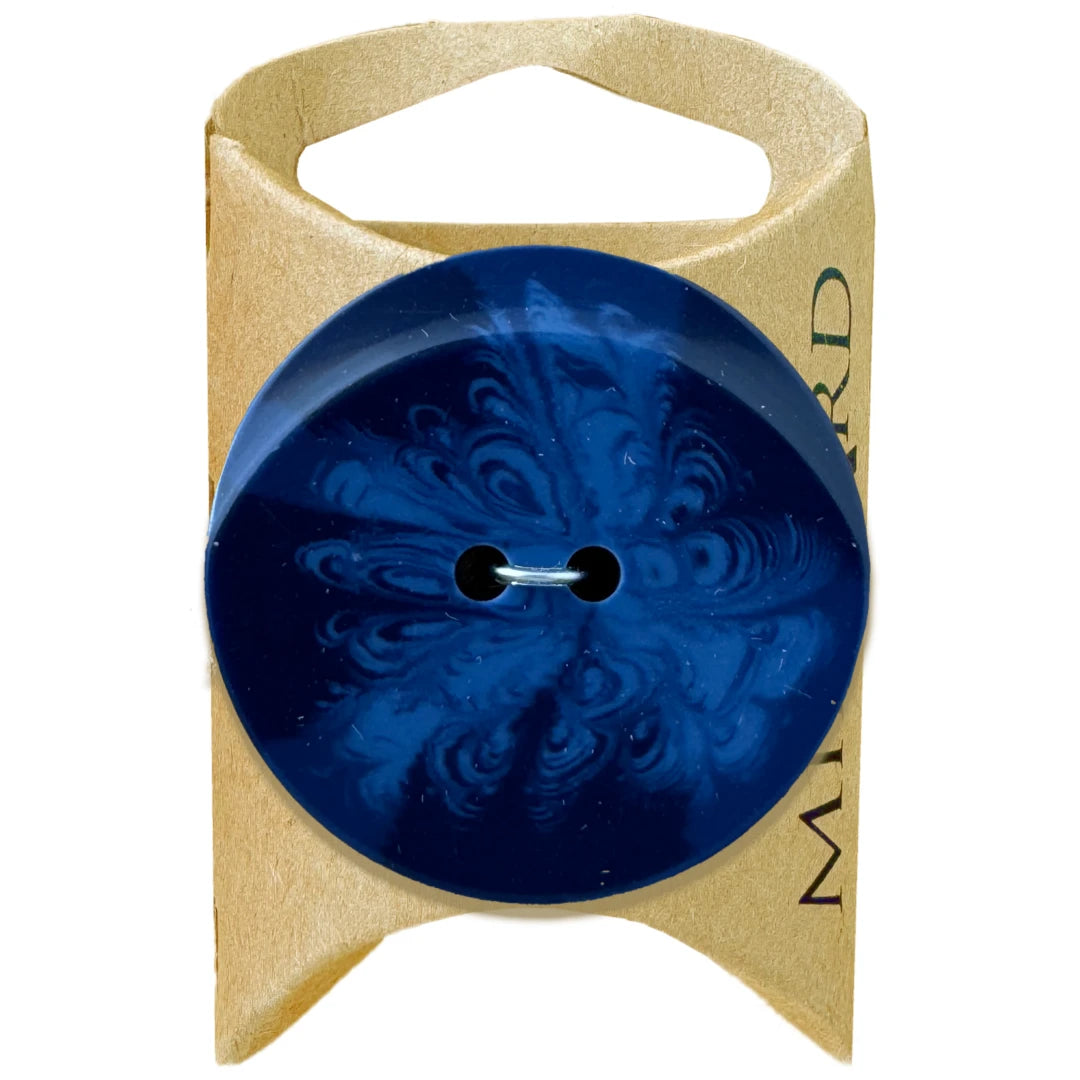 Milward Green Carded Navy Blue 38mm (60L) Nylon 2-Hole Coat Button