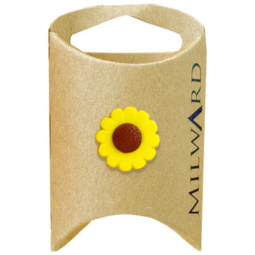 Milward Green Carded Yellow 18mm (28L) Polyester Shank Sunflower Button