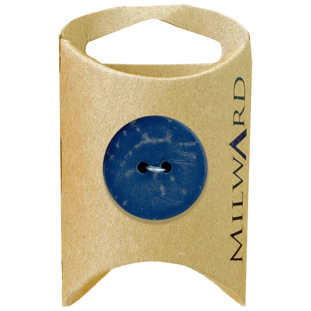 Milward Green Carded Navy 23mm (36L) Coated Coconut 2-Hole Button