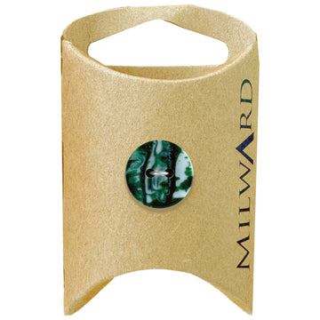 Milward Green Carded Forest 15mm (24L) Polyester 2-Hole Granite-Look Button
