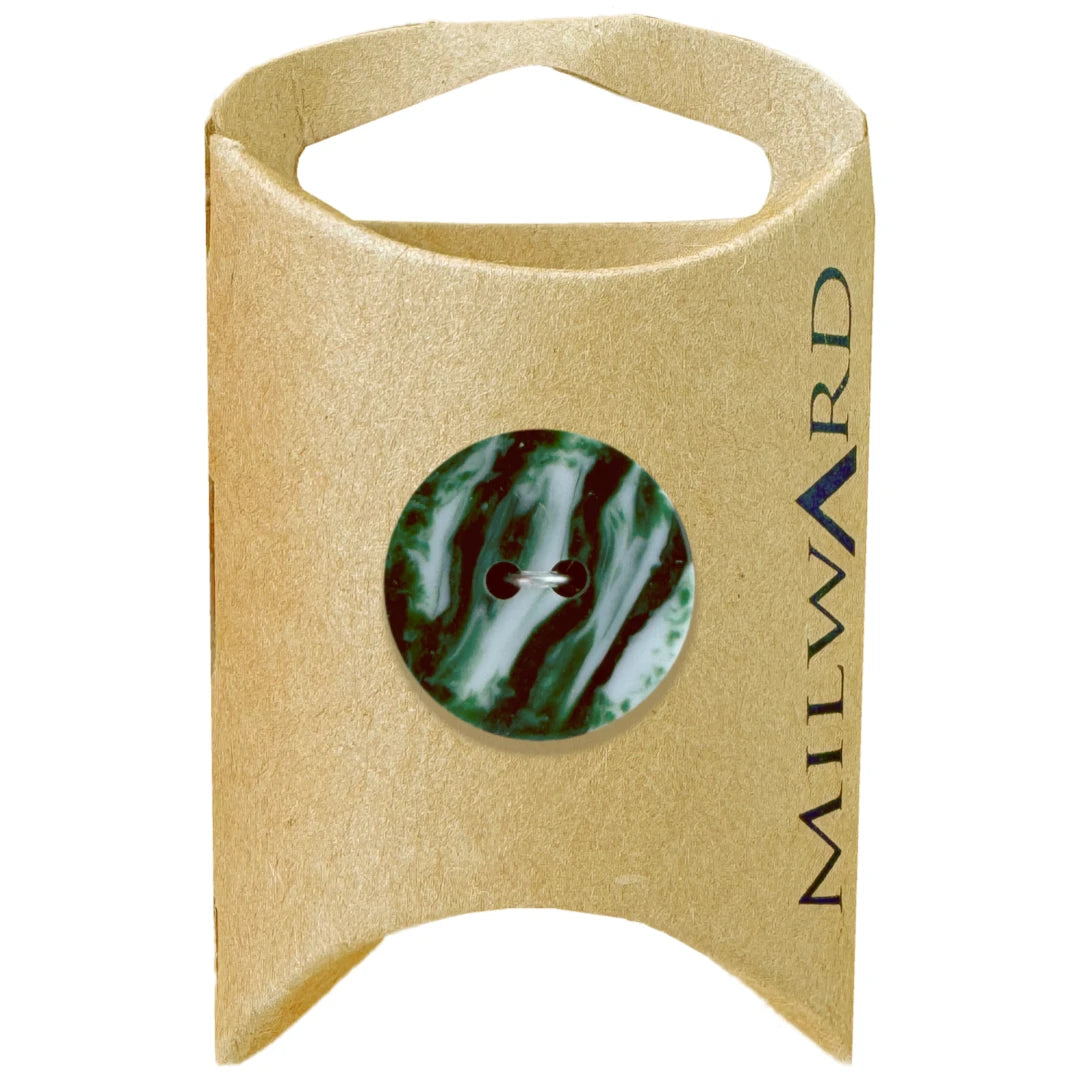 Milward Green Carded Forest 20mm (32L) Polyester 2-Hole Granite-Look Button